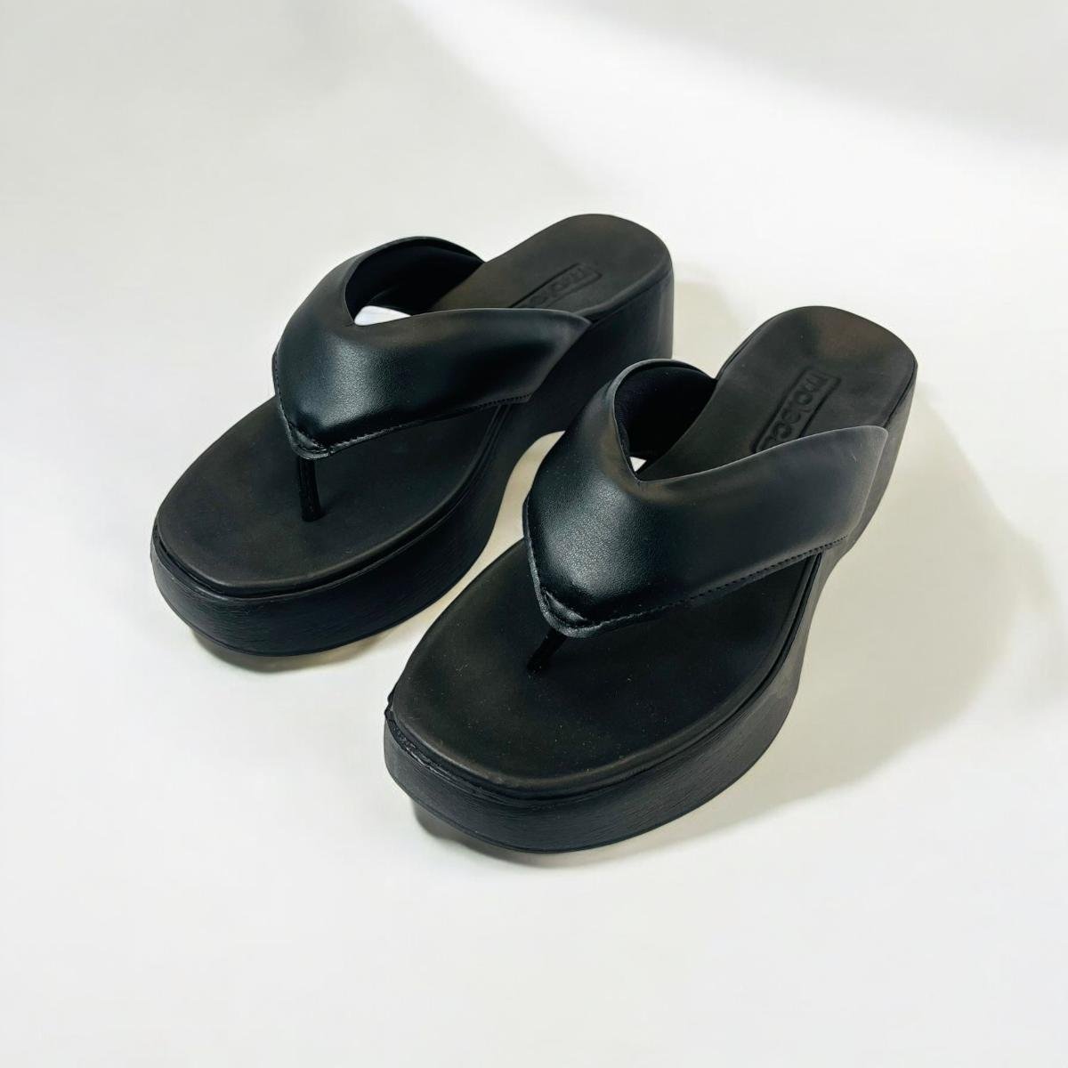 Tamanco Moleca Tipo Chinelo Plataforma Feminino Preto 4
