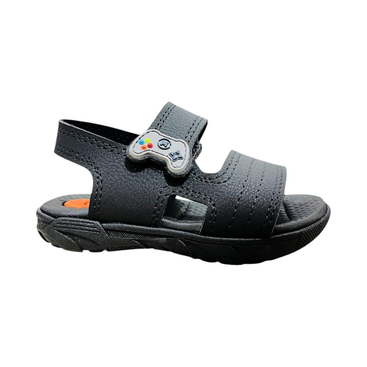 Sandália Infantil Molekinho Menino Game Preto