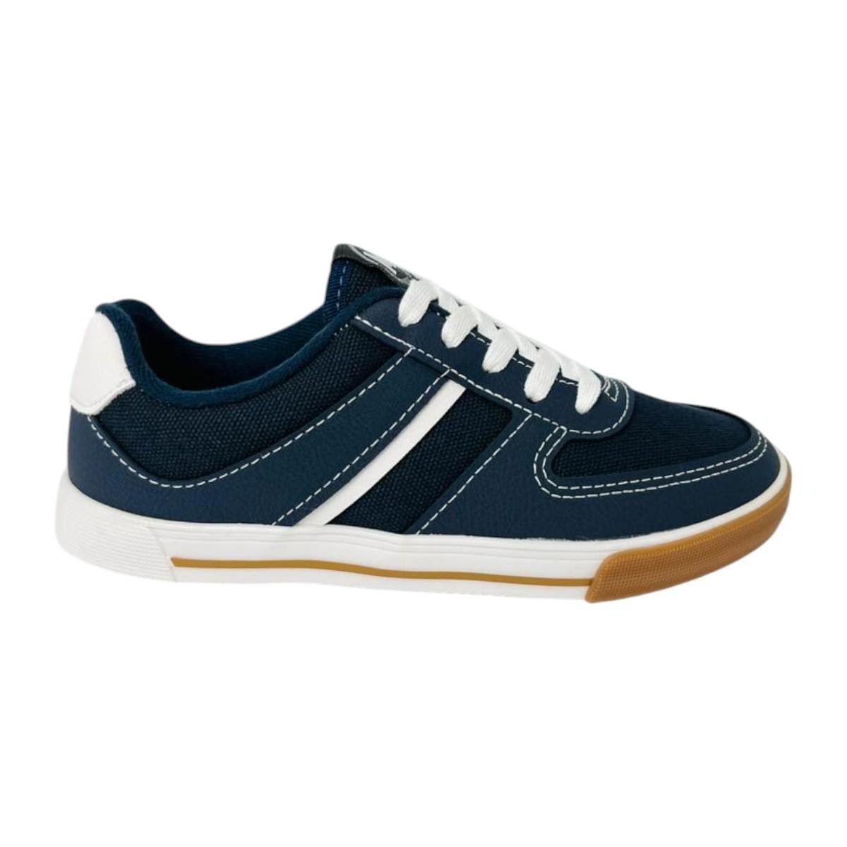 Tenis Infantil Molekinho Meninos Marinho Branco Casual