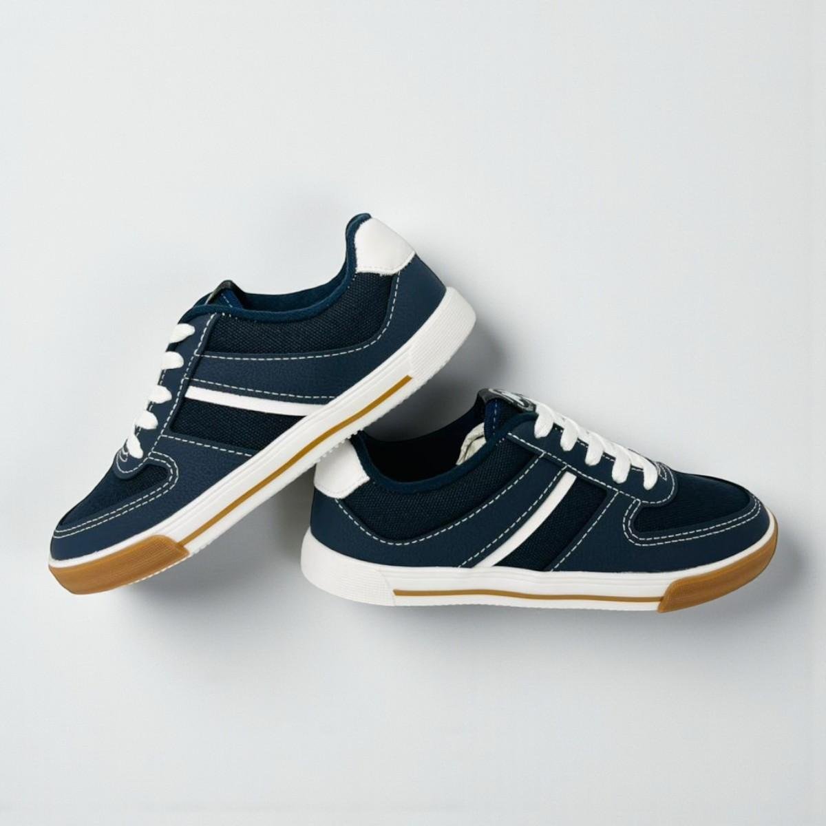 Tenis Infantil Molekinho Meninos Marinho Branco Casual Azul Marinho/Branco 4