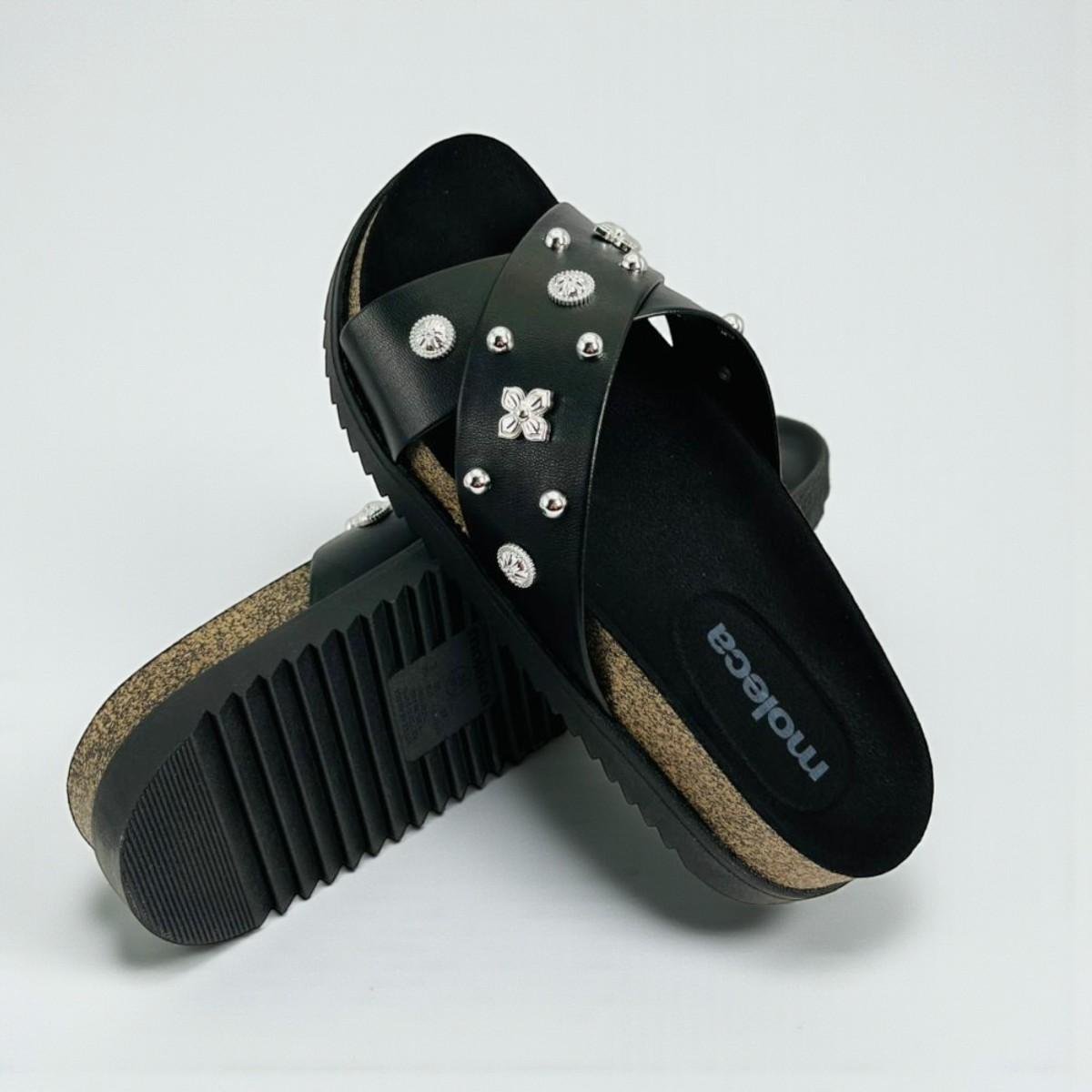 Tamanco Slide Com Tacha Moleca Feminino Novo Preto 2