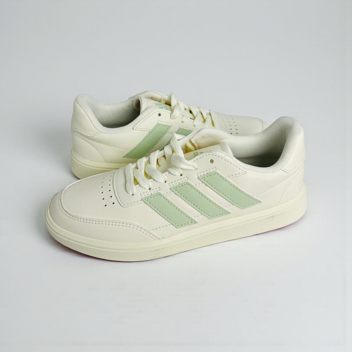 Tênis Adidas Courtblock Feminino - Branco Bege/Verde 2