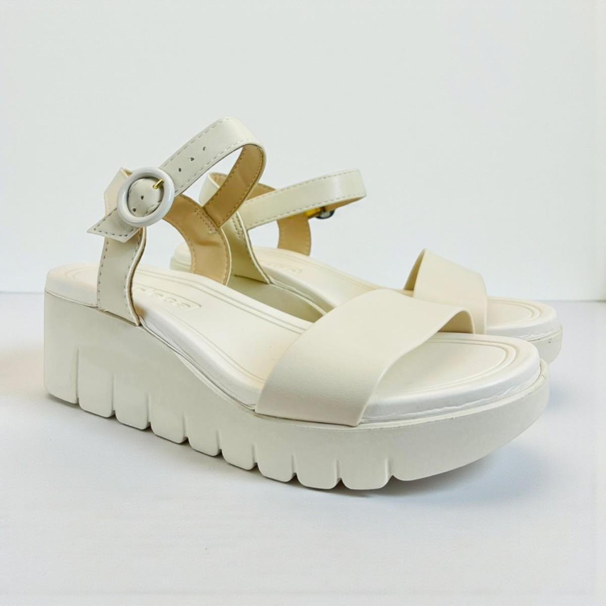 Sandalia Feminina Moleca Anabela Napa Branco 3