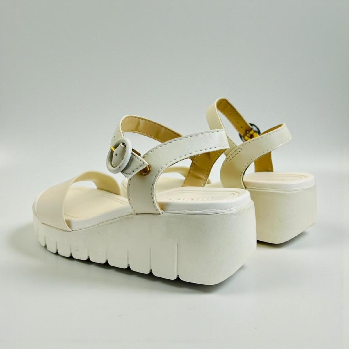 Sandalia Feminina Moleca Anabela Napa Branco 4