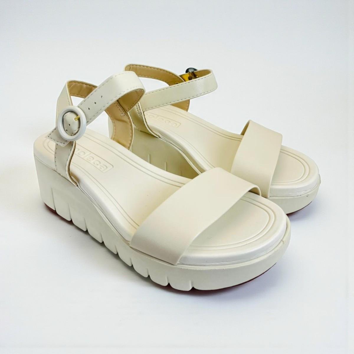 Sandalia Feminina Moleca Anabela Napa Branco 5