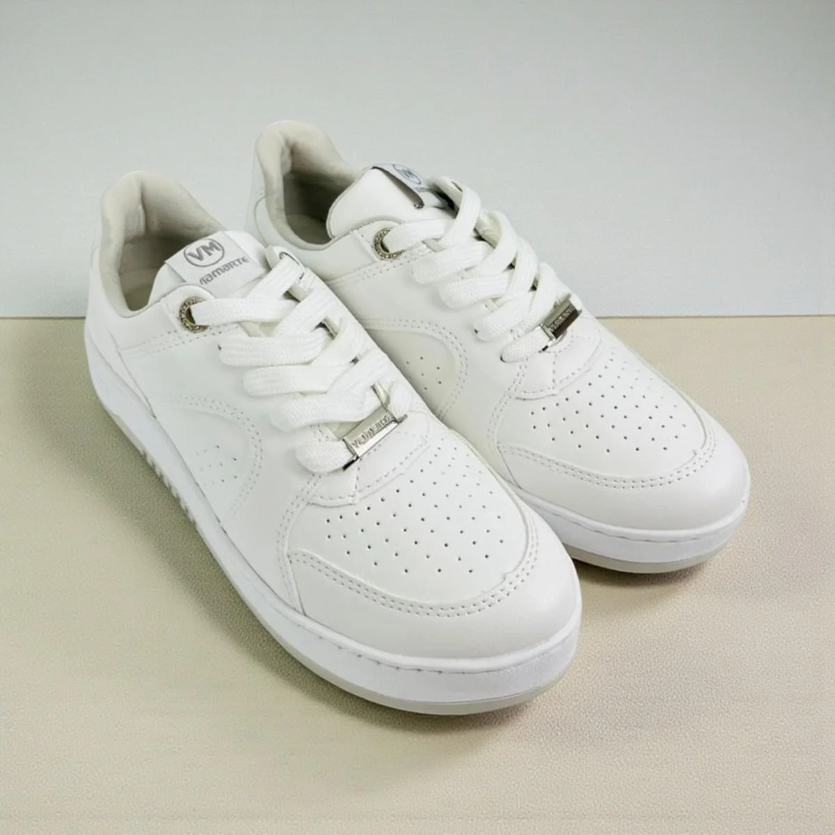 Tênis via marte napa casual simples moderno - branco Branco 4