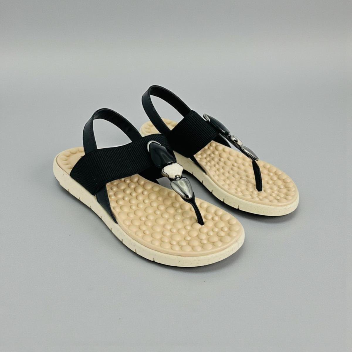 Sandália Feminina Ortopedica Elastico Modare Preto 3