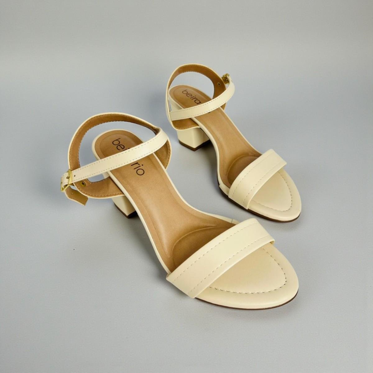 Sandália Beira Rio Feminina Casual Chic Creme 2