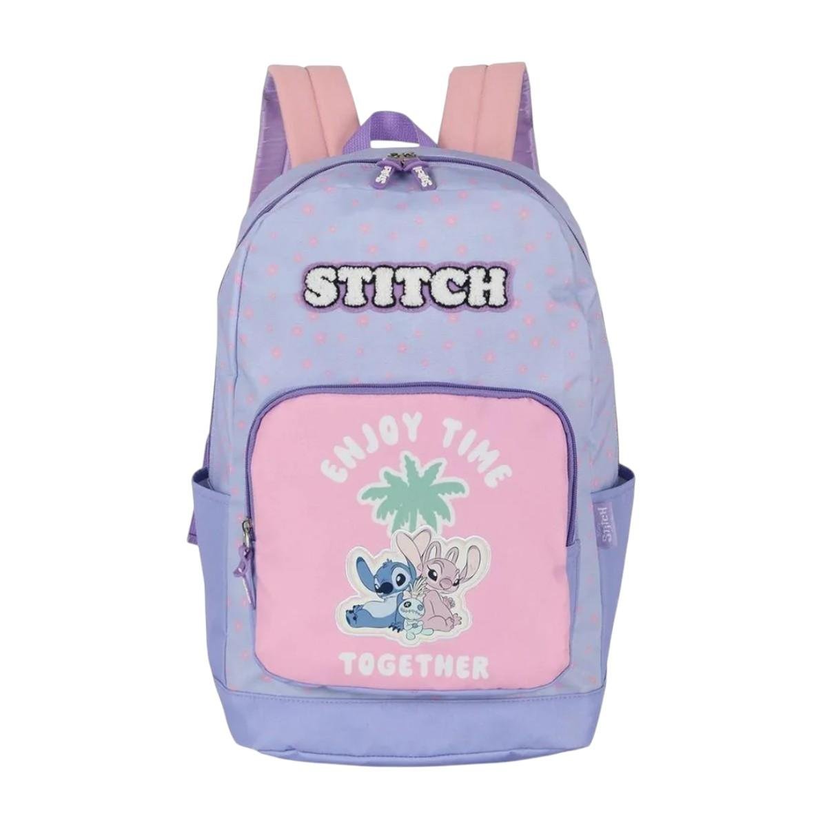 Mochila Luxcel Stitch Menina Escolar Roxo