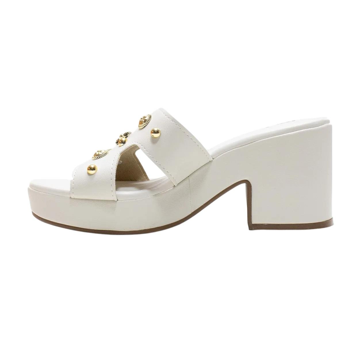 Tamanco Moleca Feminino Napa Tresse Branco Off Confortável Branco 3