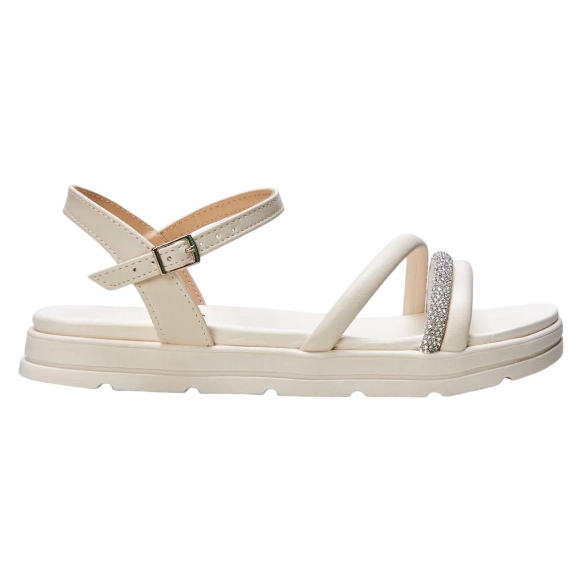 Sandália Moleca Feminina Napa Liso com Tira em brilho