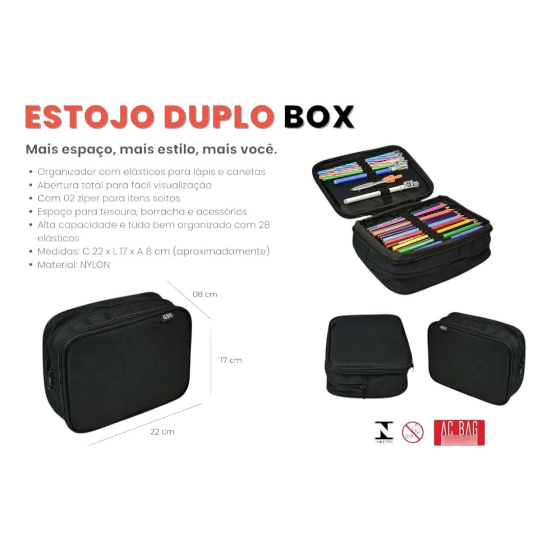 Estojo Box Pen Bag 100 Black Preto 3