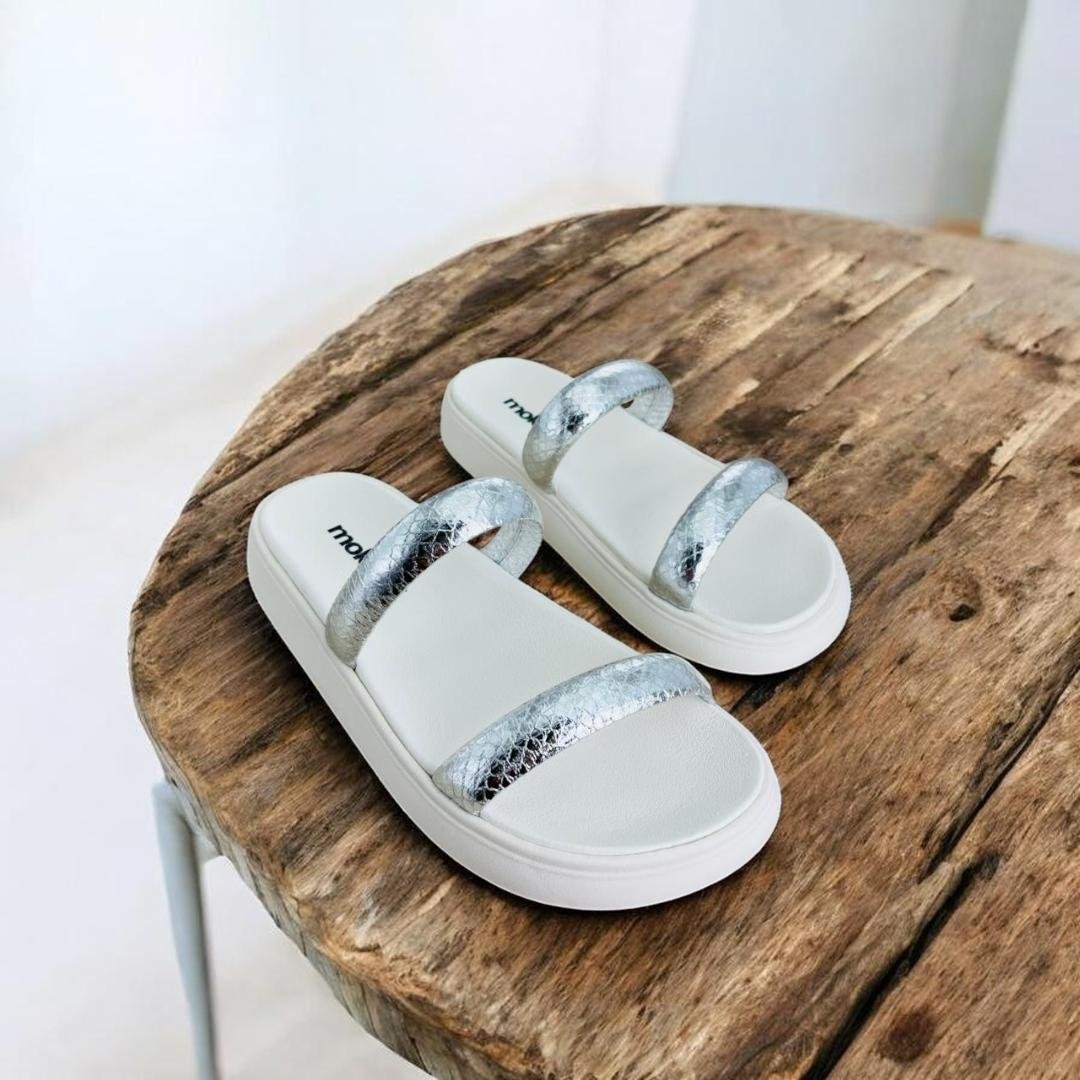 Tamanco Feminino Moleca Napa Ravenna Prata 3