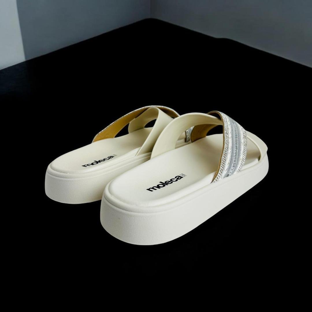 Tamanco Papete Moleca Tiras Cruzada Feminina Branco 5