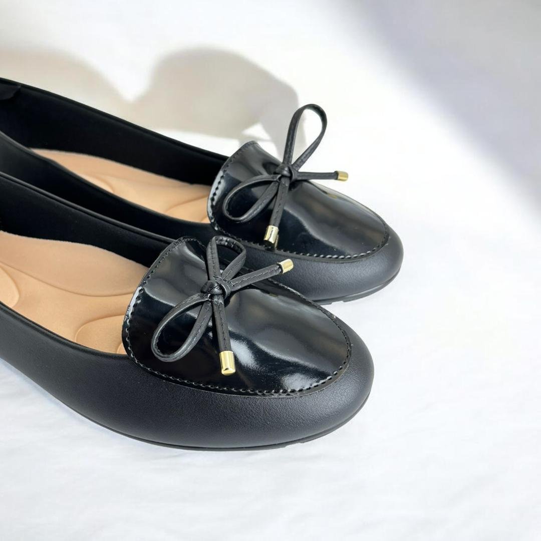 Sapato Moleca Bico Redondo Laço Social Preto 5