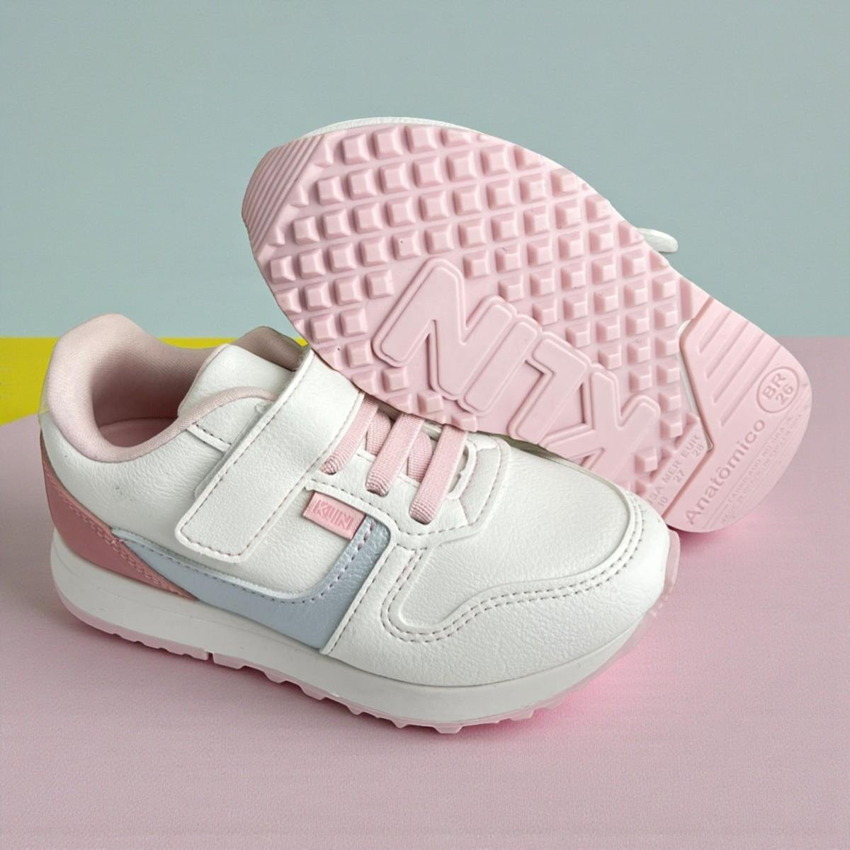 Tenis Infantil Meninas Klin Walk Mini Com Fecho Branco 2