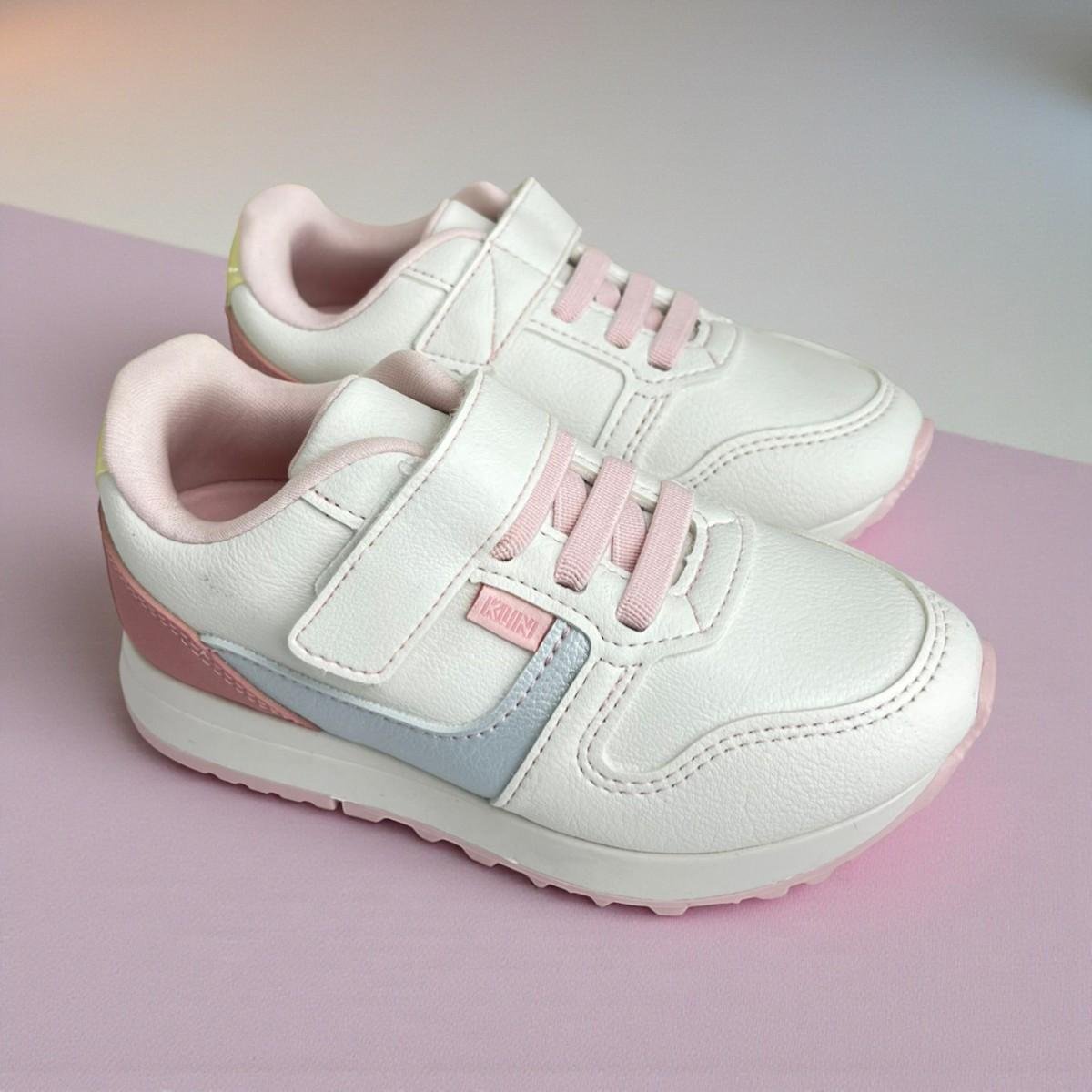 Tenis Infantil Meninas Klin Walk Mini Com Fecho Branco 3
