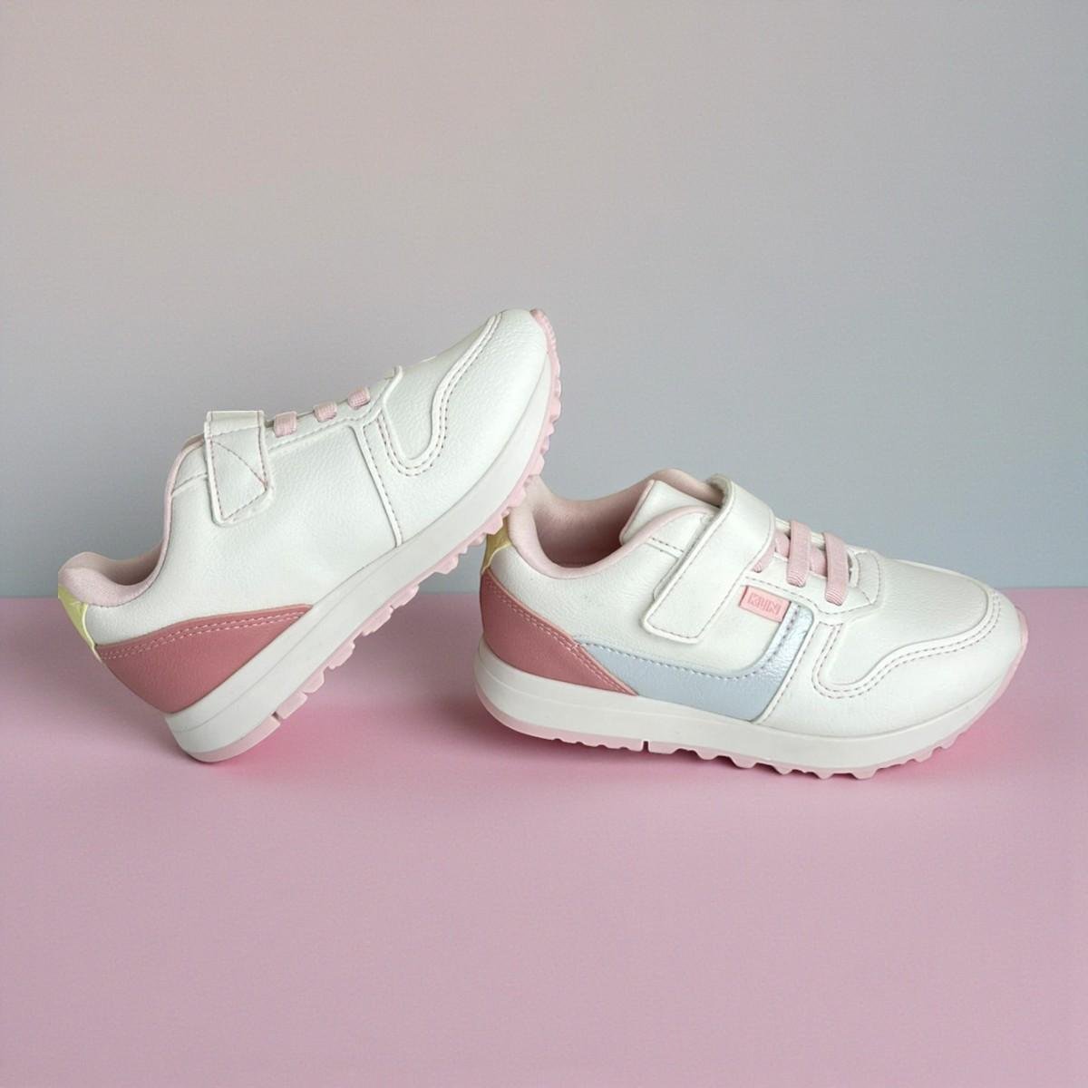 Tenis Infantil Meninas Klin Walk Mini Com Fecho Branco 4