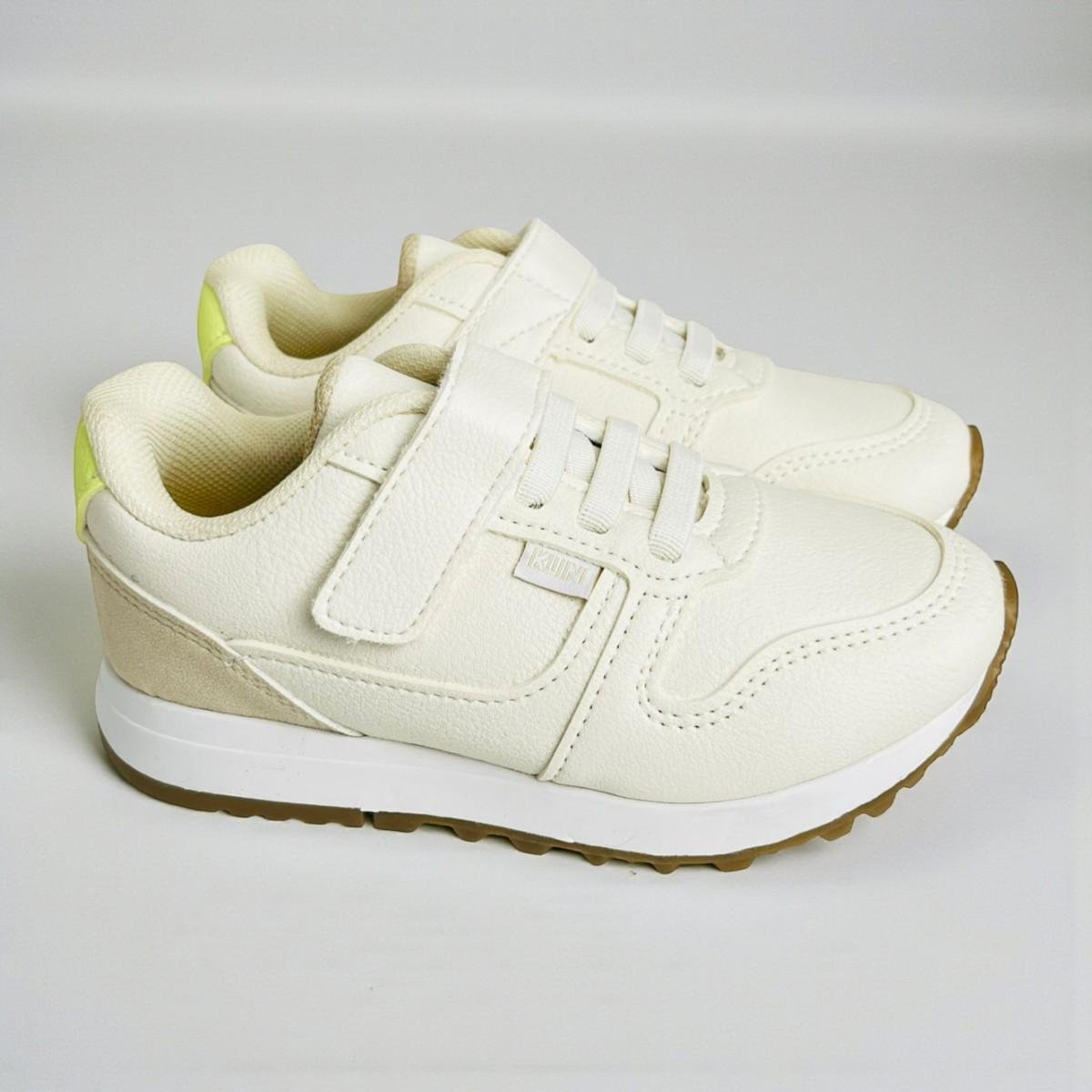 Tenis Infantil Meninas Klin Walk Mini Com Fecho Bege 2
