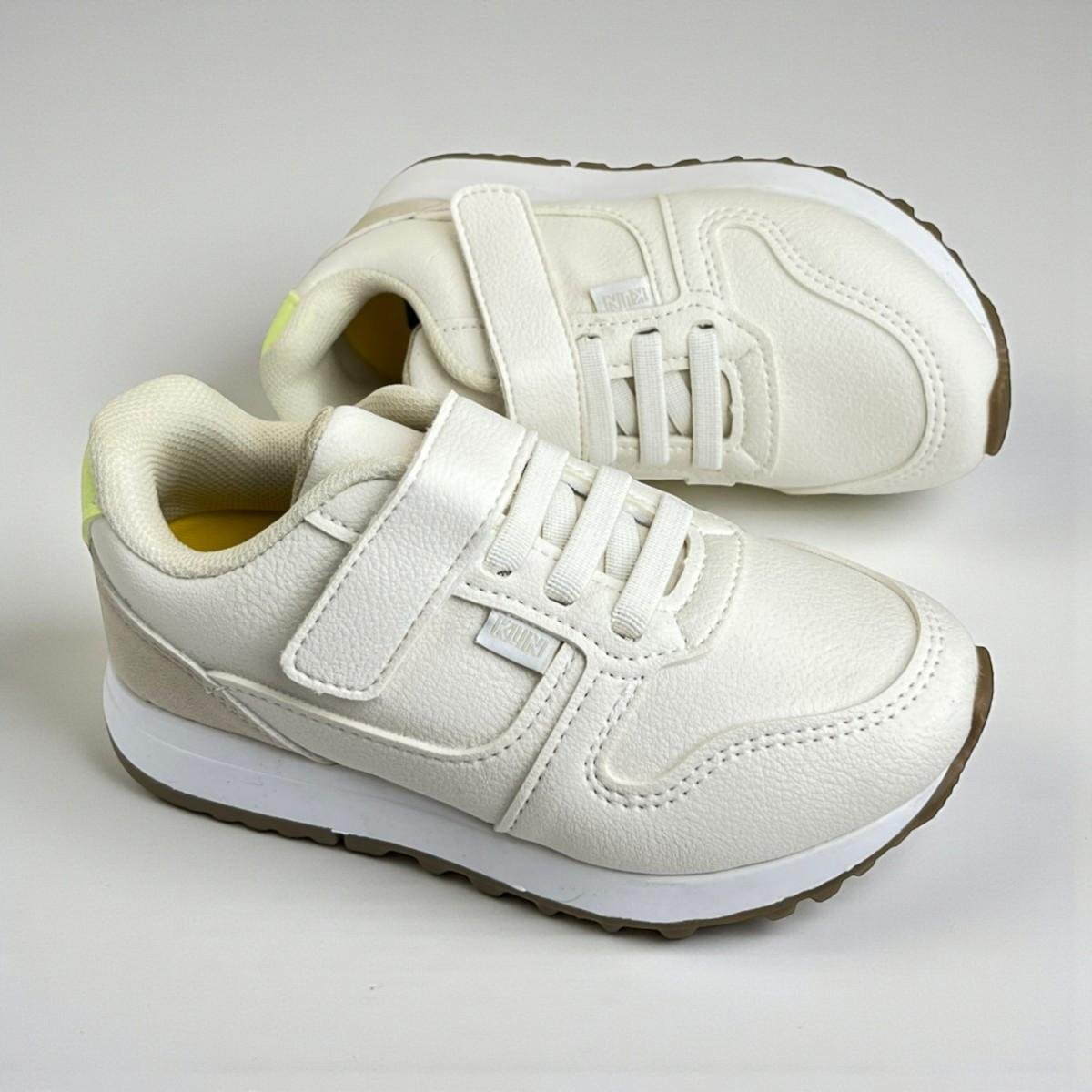 Tenis Infantil Meninas Klin Walk Mini Com Fecho Bege 4