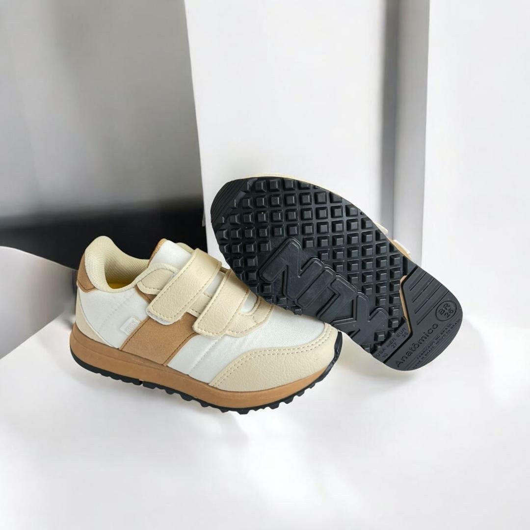 Tenis Klin Walk Mini Menino Branco/Marrom 2