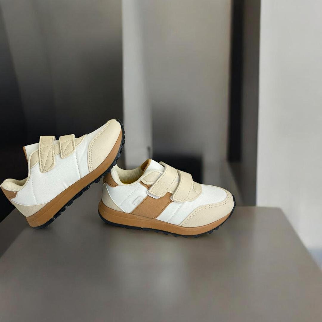 Tenis Klin Walk Mini Menino Branco/Marrom 6