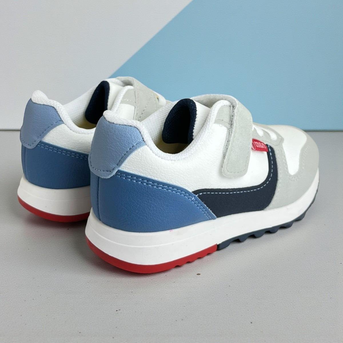 Tenis Esportivo Klin Menino Com um Fecho e Cadarço Branco/Cinza 4