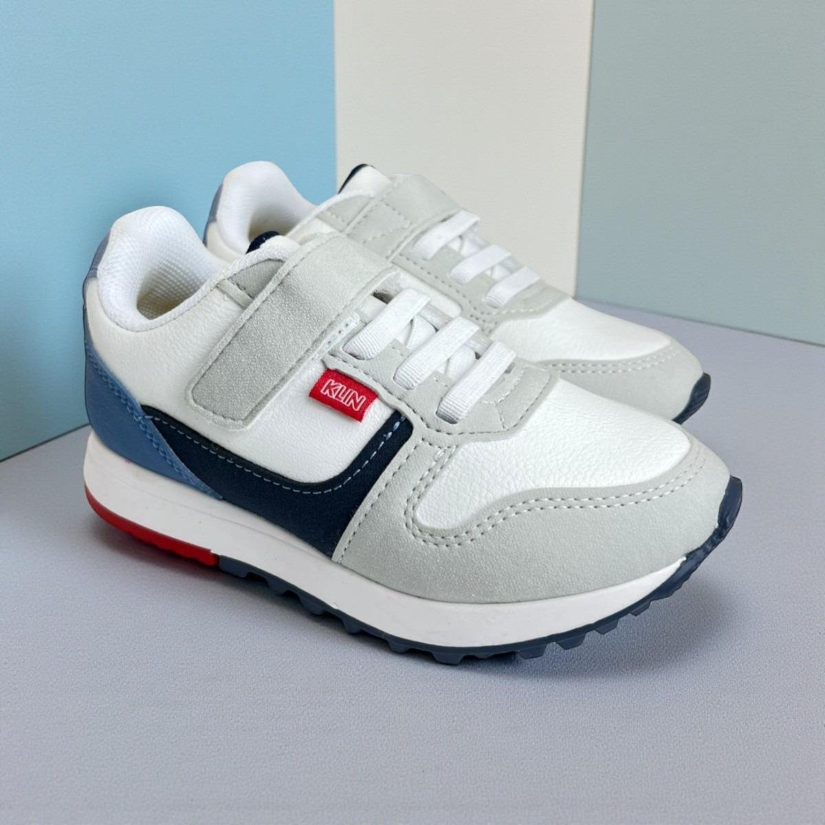 Tenis Esportivo Klin Menino Com um Fecho e Cadarço Branco/Cinza 5