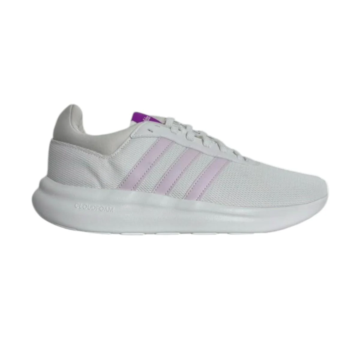 Tênis Adidas Lite Racer 4.0 Feminino Branco e Rosa Cloudfoam