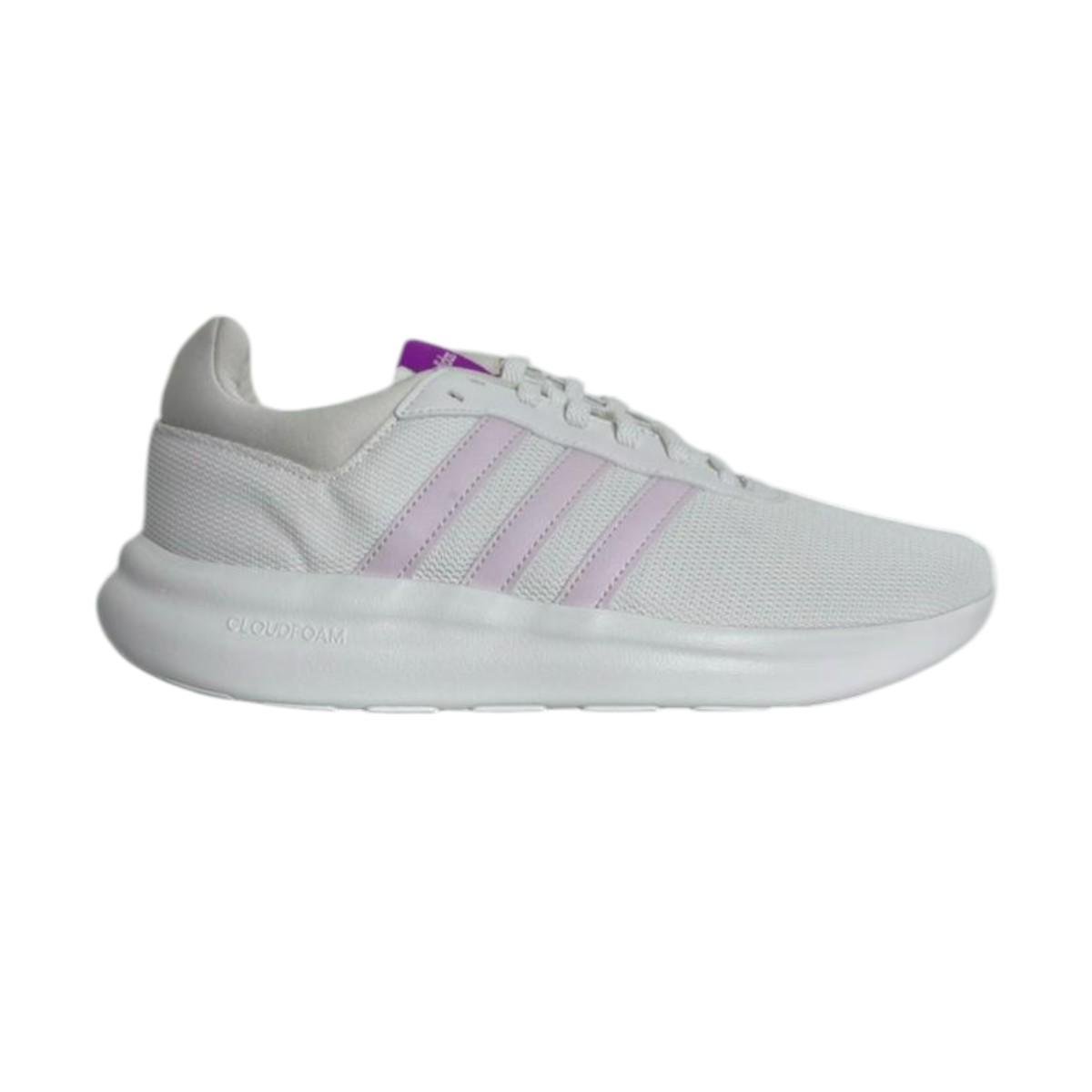 Tênis Adidas Lite Racer 4.0 Feminino Branco e Rosa Cloudfoam