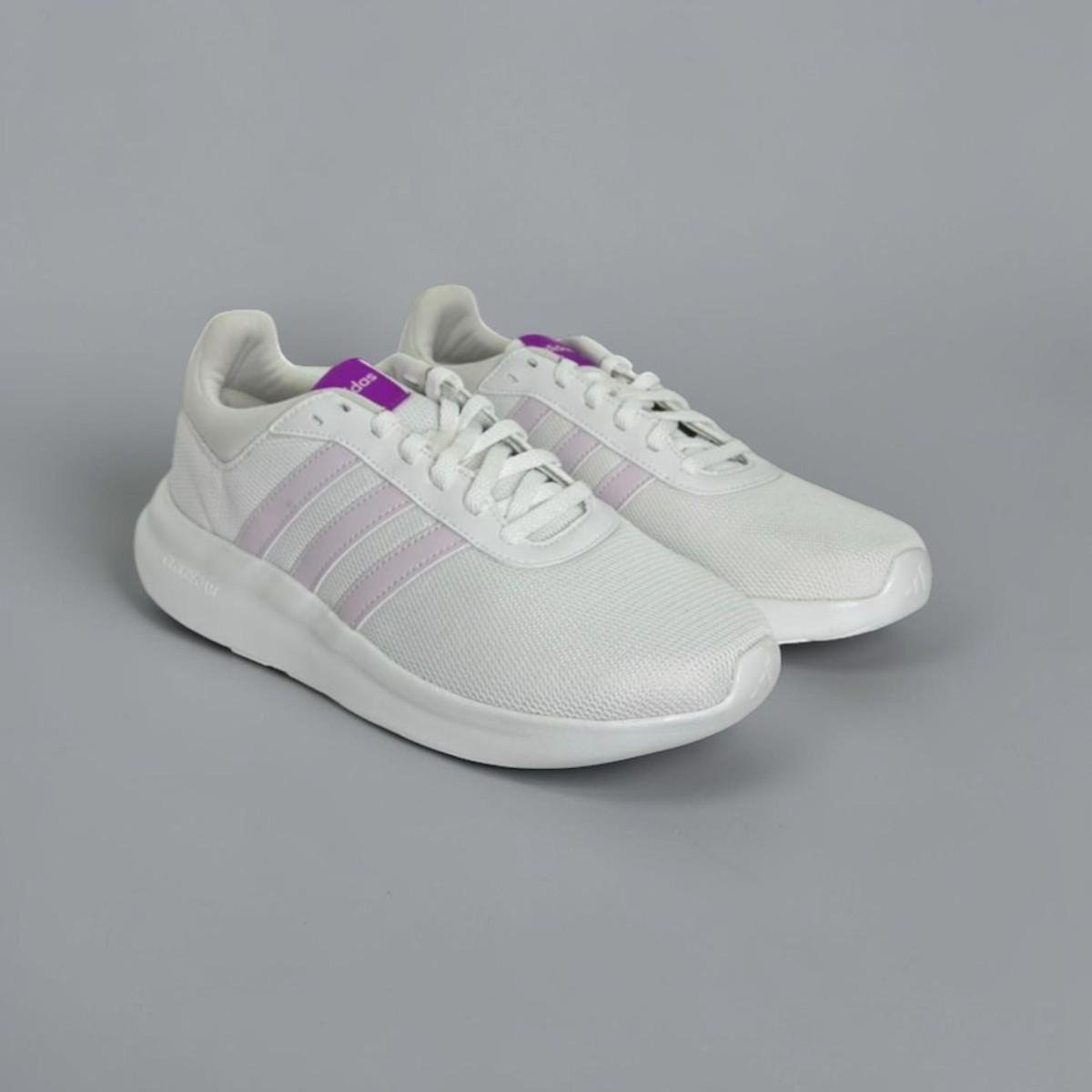 Tênis Adidas Lite Racer 4.0 Feminino Branco e Rosa Cloudfoam Branco 6