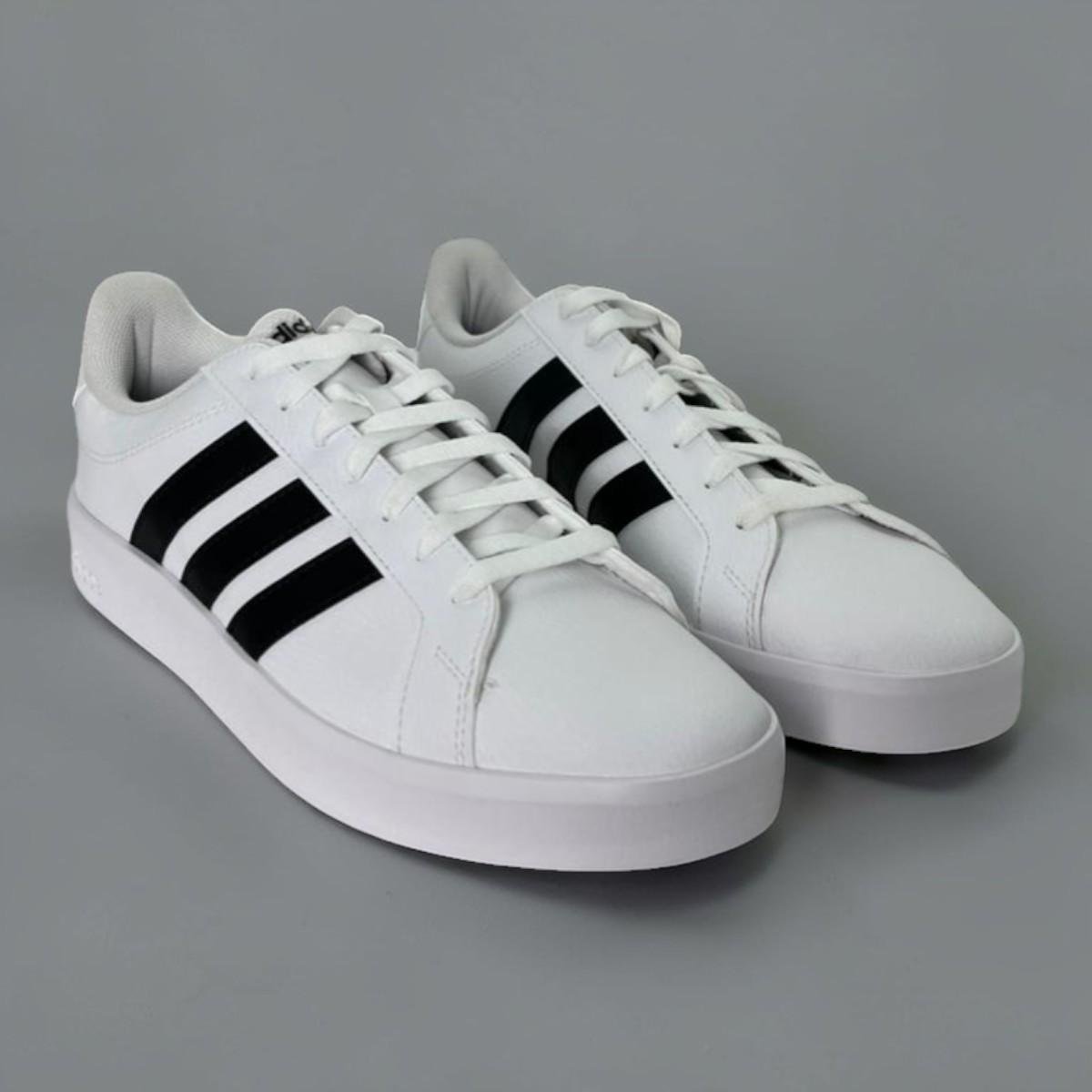 Tênis Adidas Grand Court Base 3.0 Feminino KJ7809 Branco e Preto Branco/Preto 4