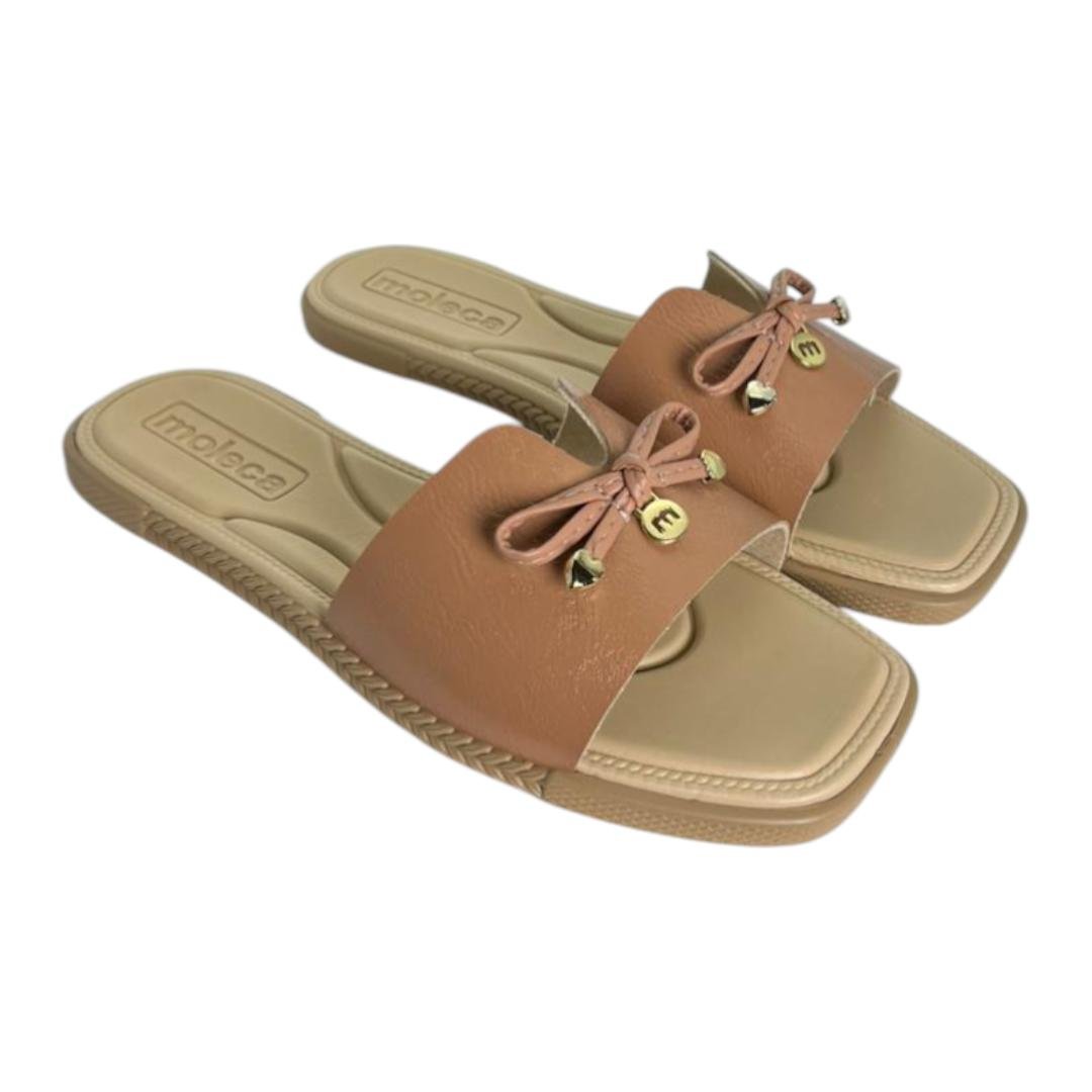 Chinelo Moleca Slide Verniz Nancy Com Laço Feminina