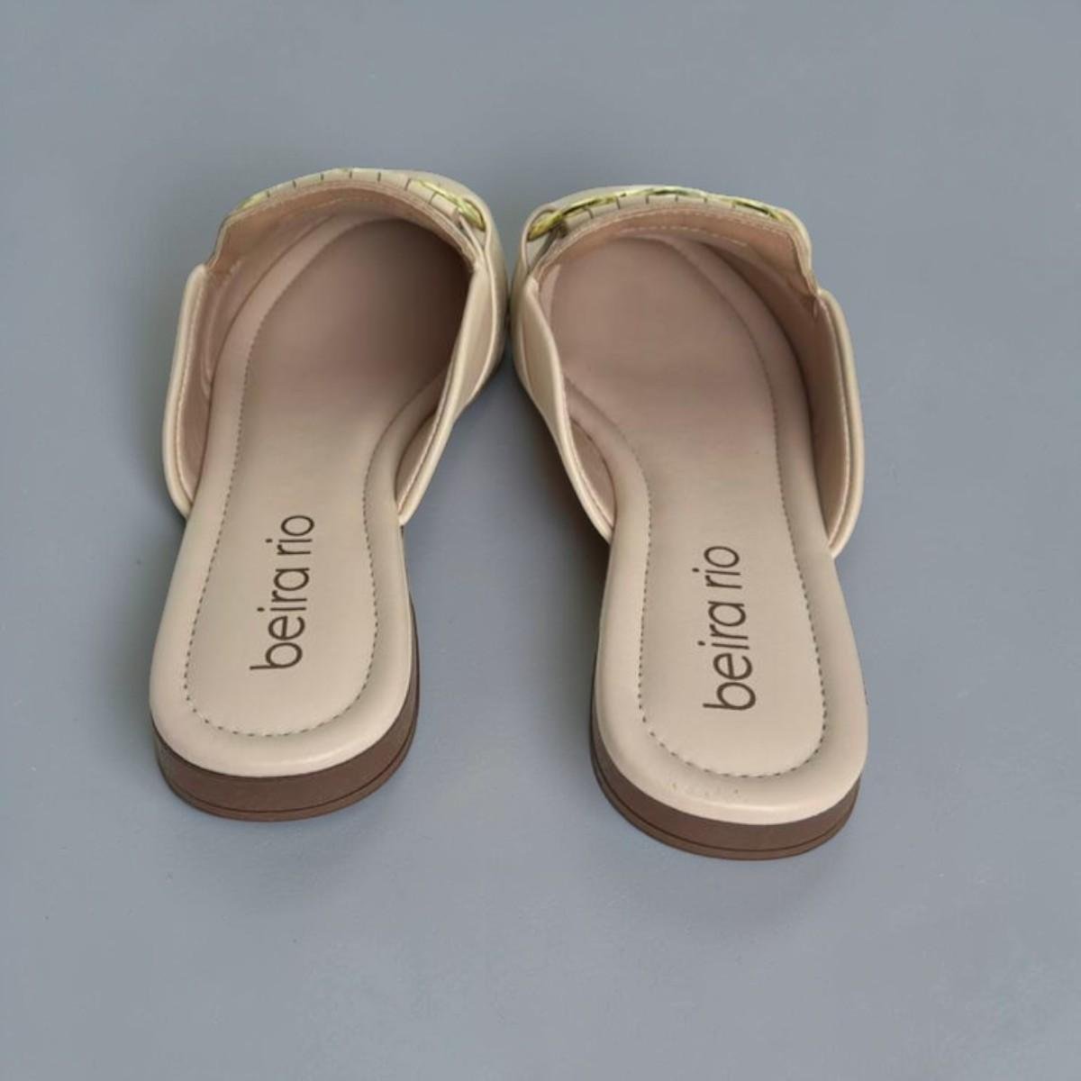 Mule Beira Rio Napa Turim Creme Atemporal Bege 5