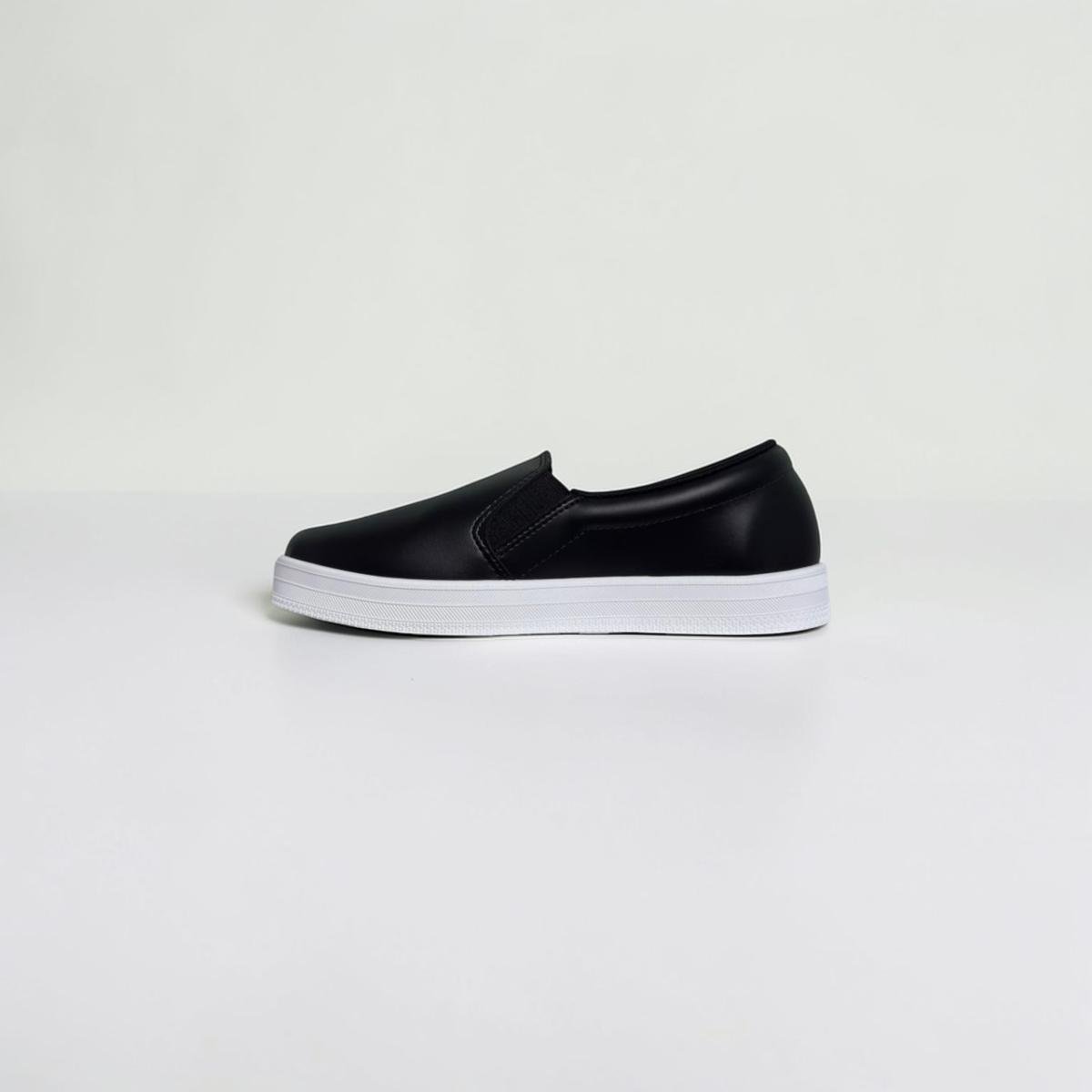 Tênis beira rio slip on calce prático casual dia a dia feminino Preto 4