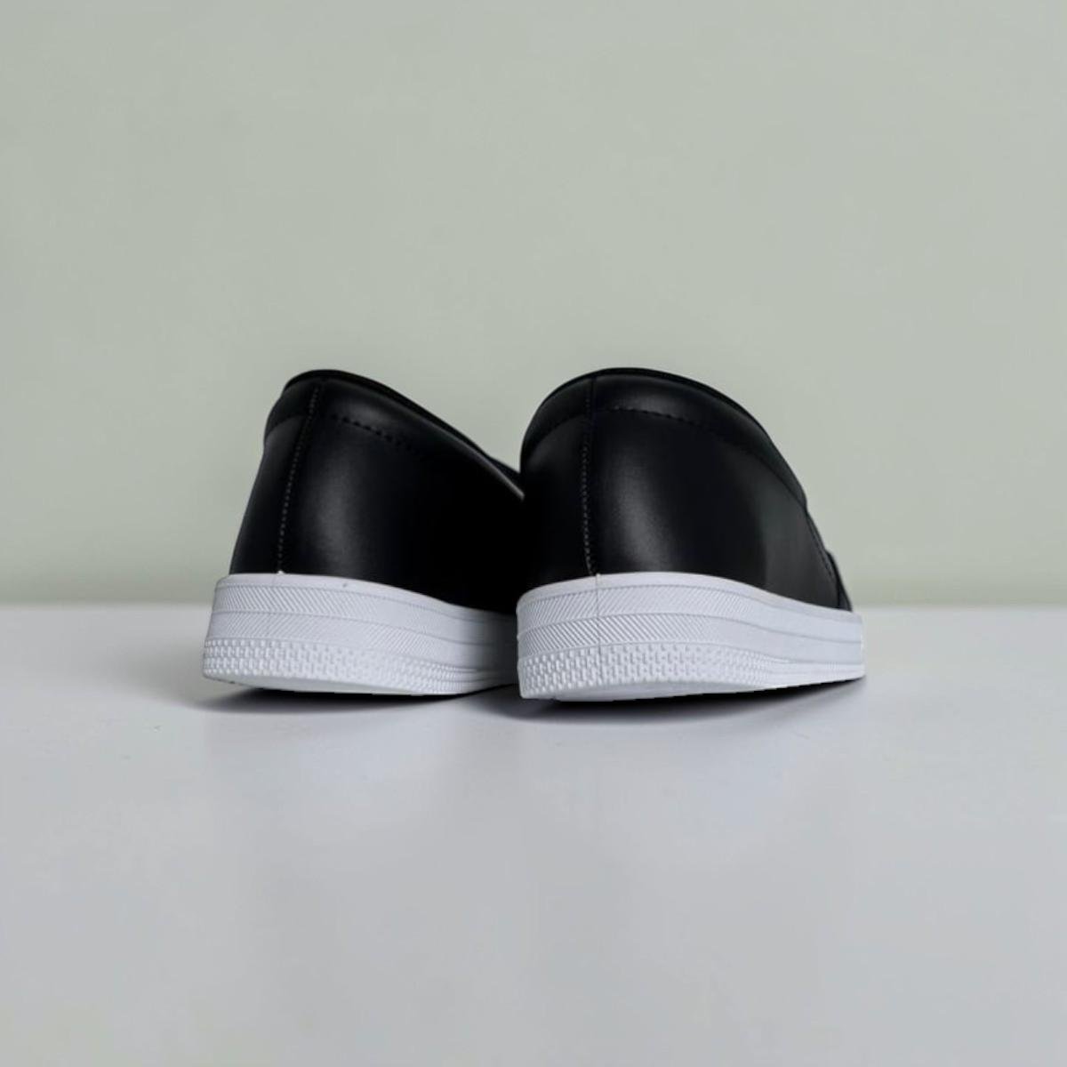 Tênis beira rio slip on calce prático casual dia a dia feminino Preto 6