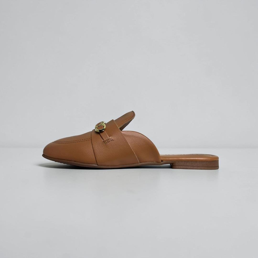 Mule Feminina Beira Rio Napa Turim Camel Marrom 2