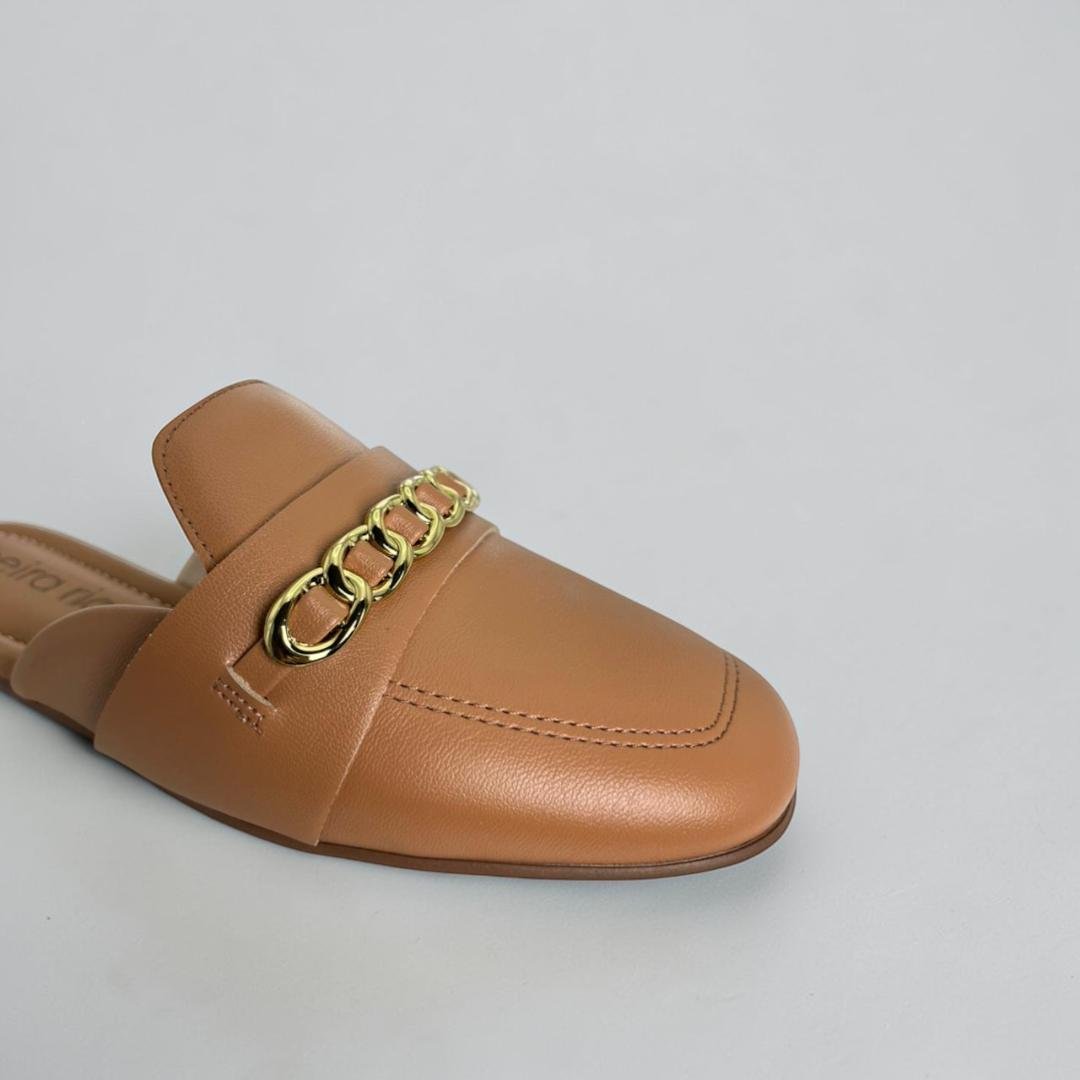 Mule Feminina Beira Rio Napa Turim Camel Marrom 4