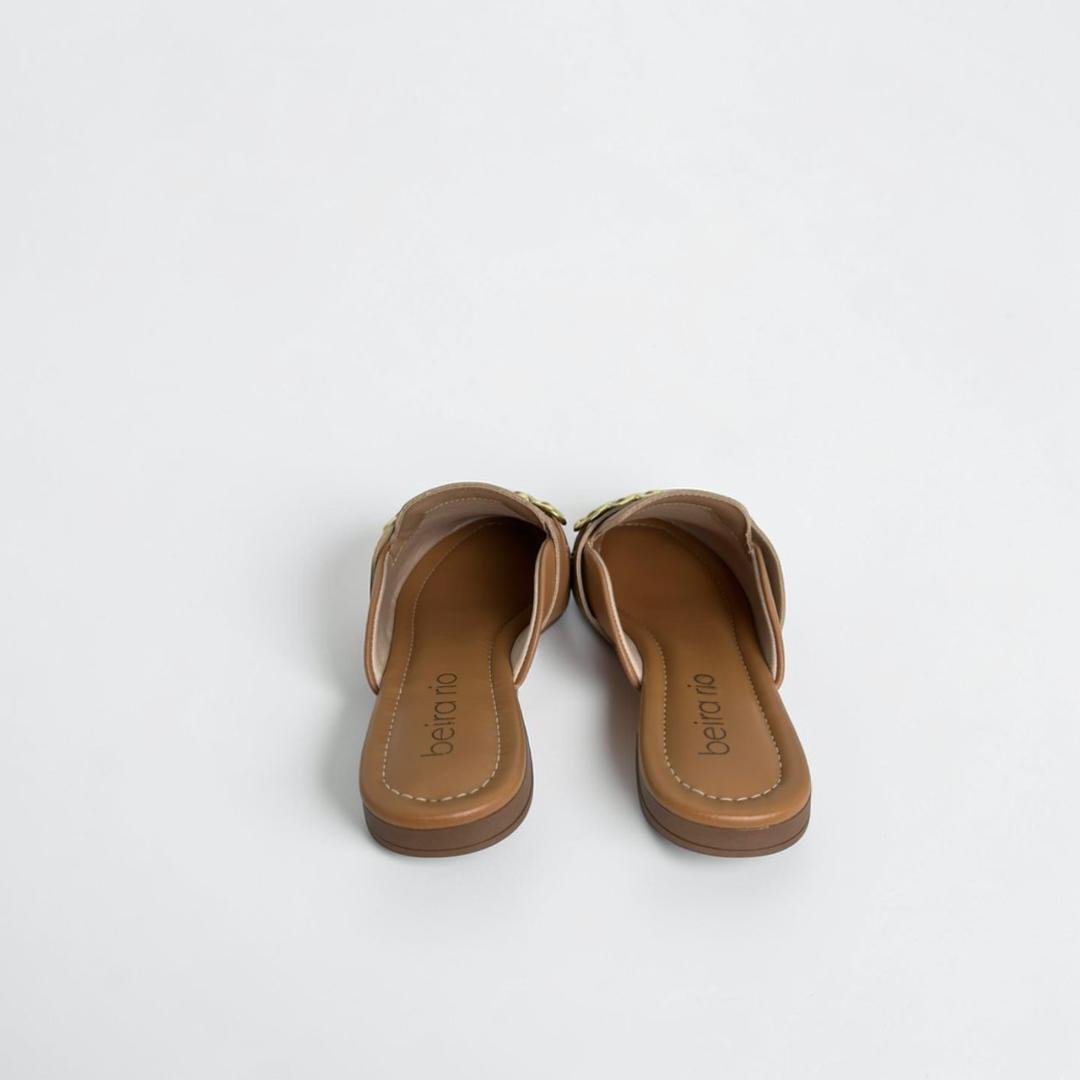 Mule Feminina Beira Rio Napa Turim Camel Marrom 5