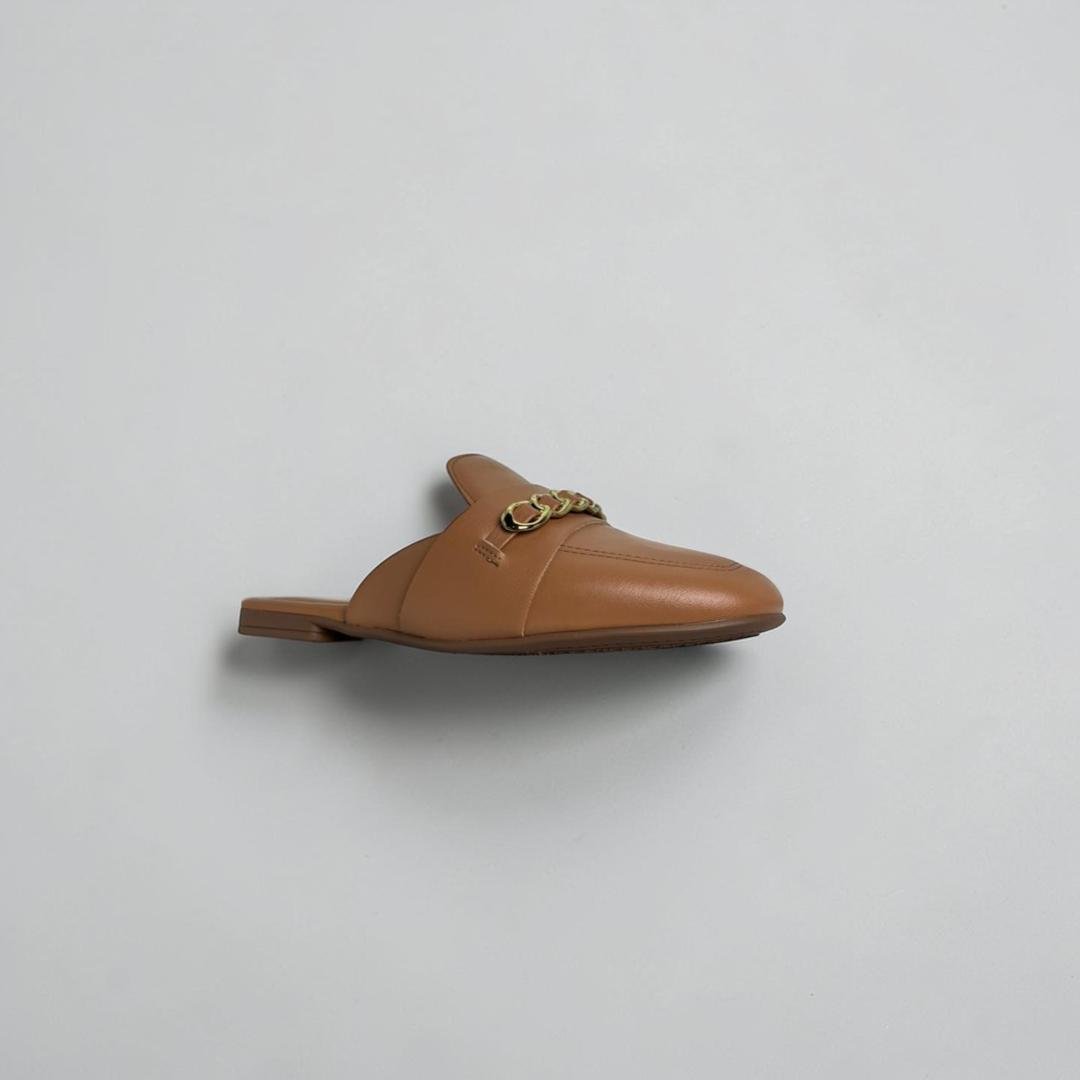 Mule Feminina Beira Rio Napa Turim Camel Marrom 6