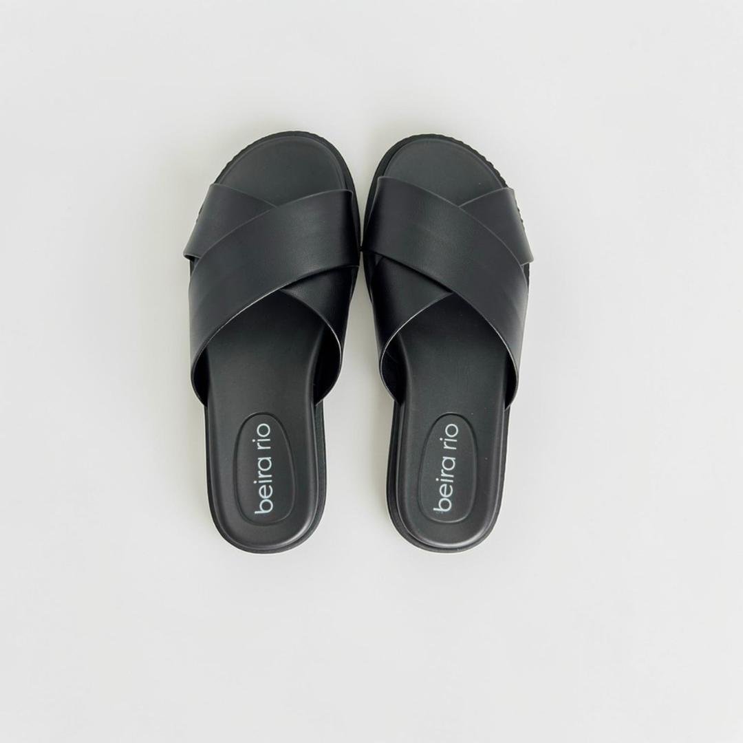 Sandalia Feminina Tamanco Papete Beira Rio Lançamento Preto 2