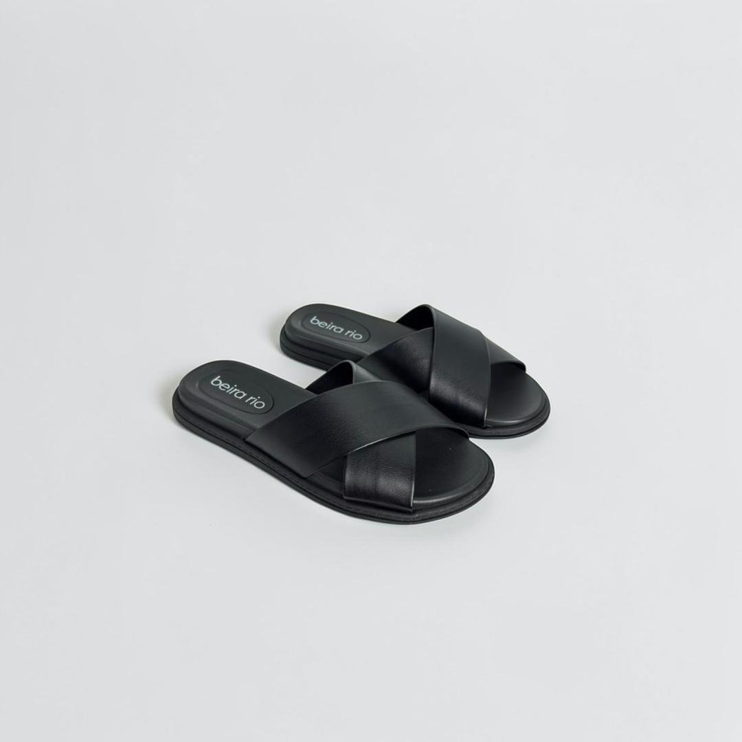 Sandalia Feminina Tamanco Papete Beira Rio Lançamento Preto 4