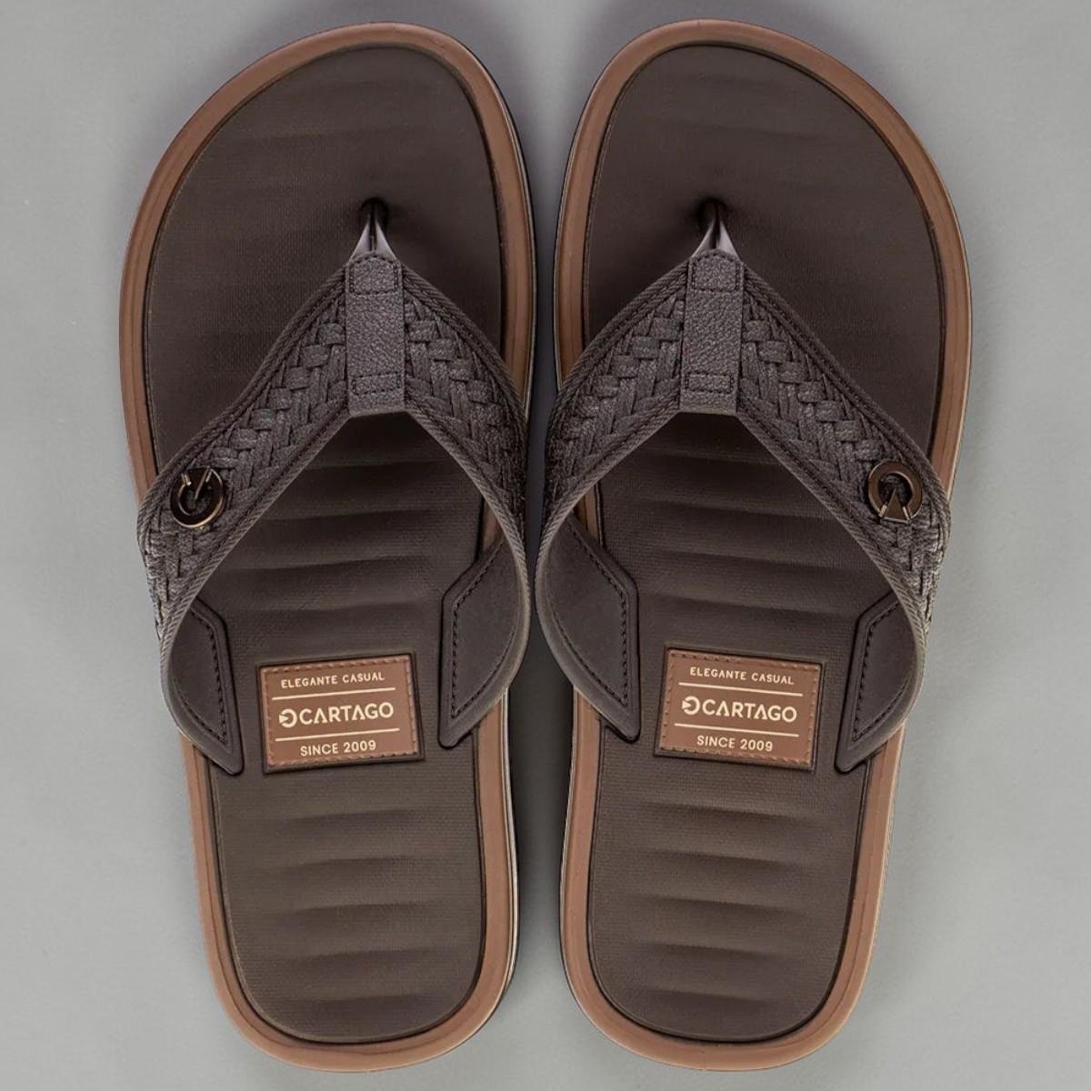 Chinelo Masculino Coimbra II Cartago Dedo Café Marrom 3