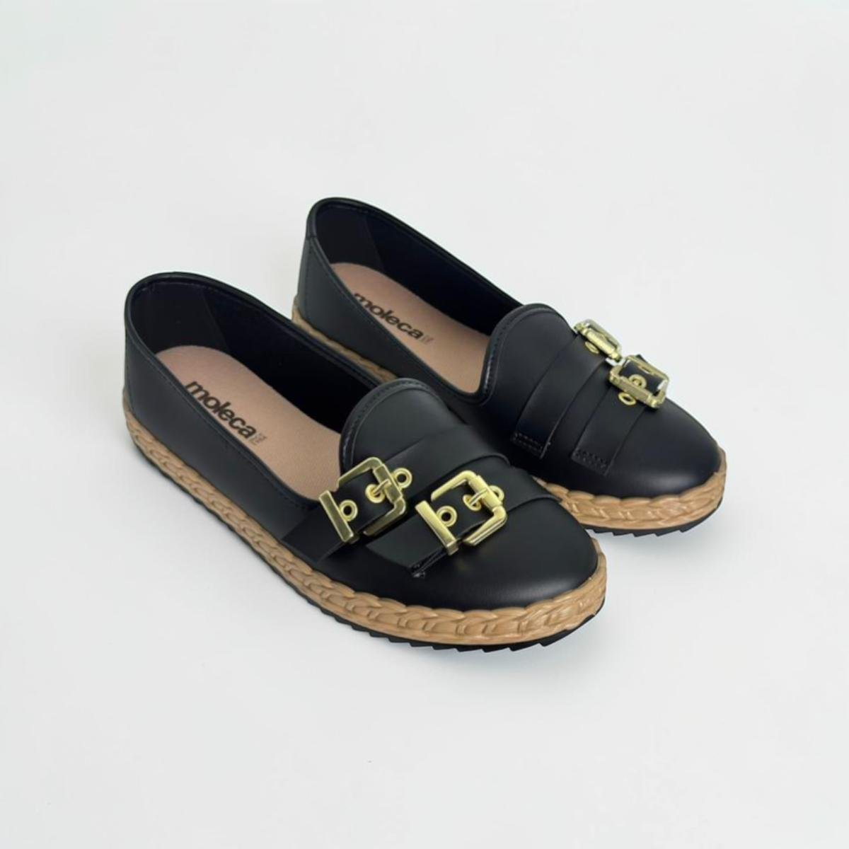 Sapato Beira Rio Feminino Casual de Fivéla Preto 2