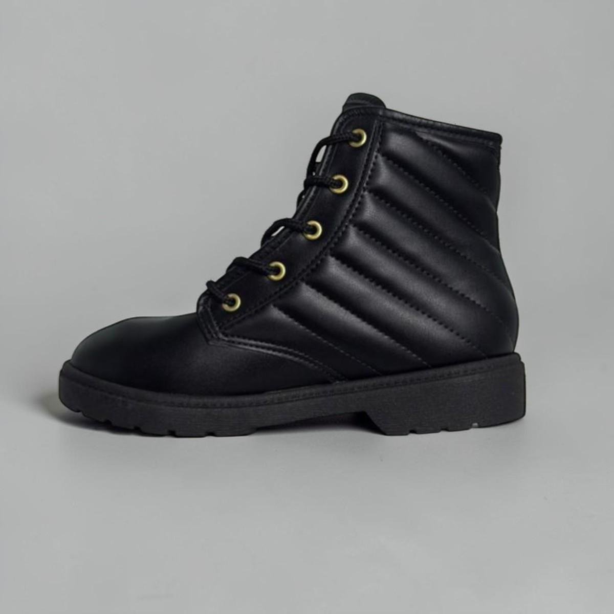 Bota Molekinha Coturno Meninas Napa Berlim Preto 2