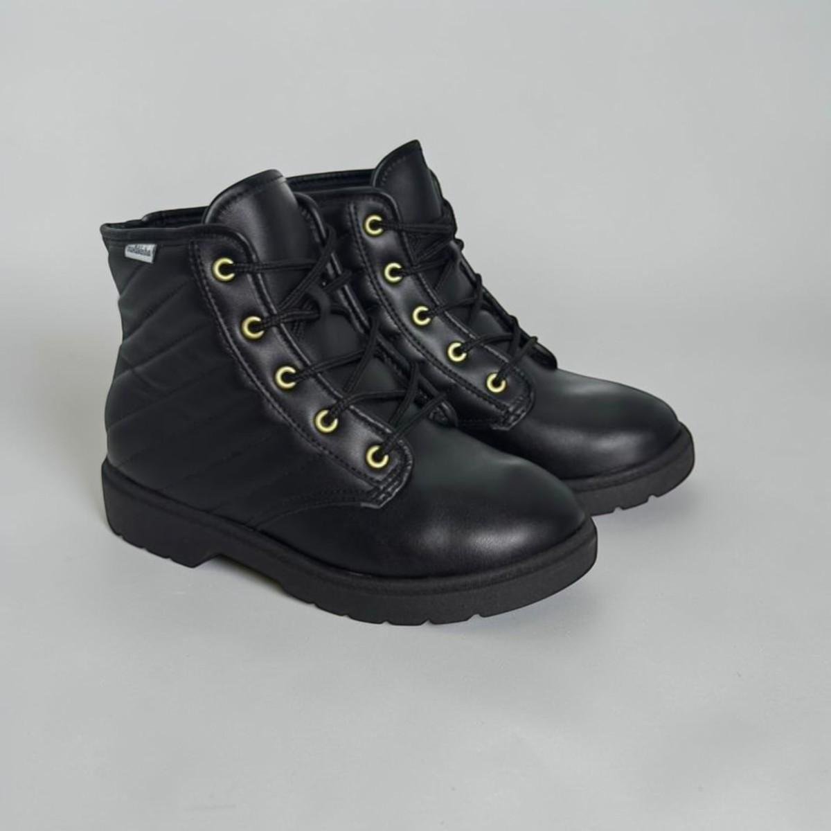 Bota Molekinha Coturno Meninas Napa Berlim Preto 5