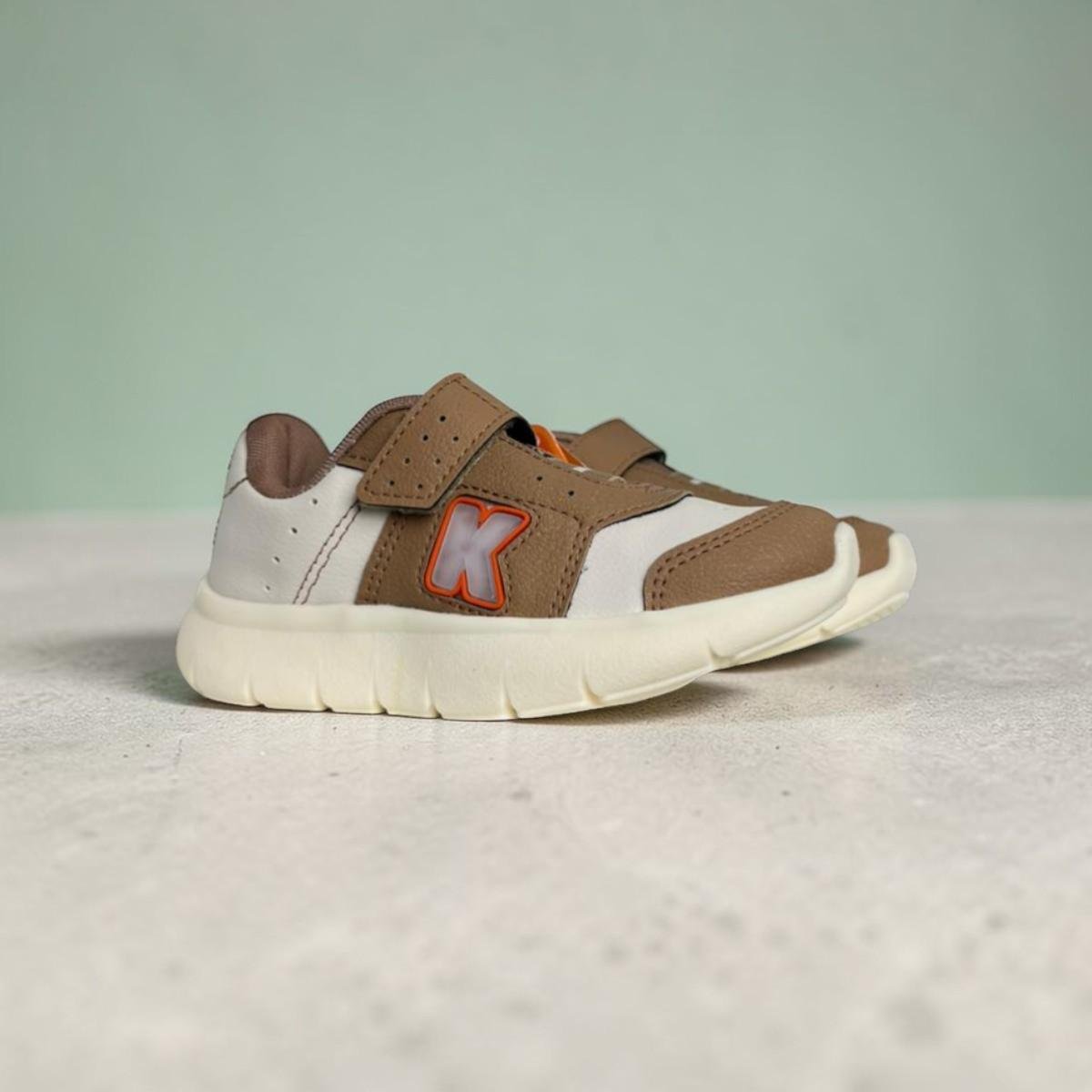 Tênis Kidy Flex Light Infantil Menino Branco/Marrom 3