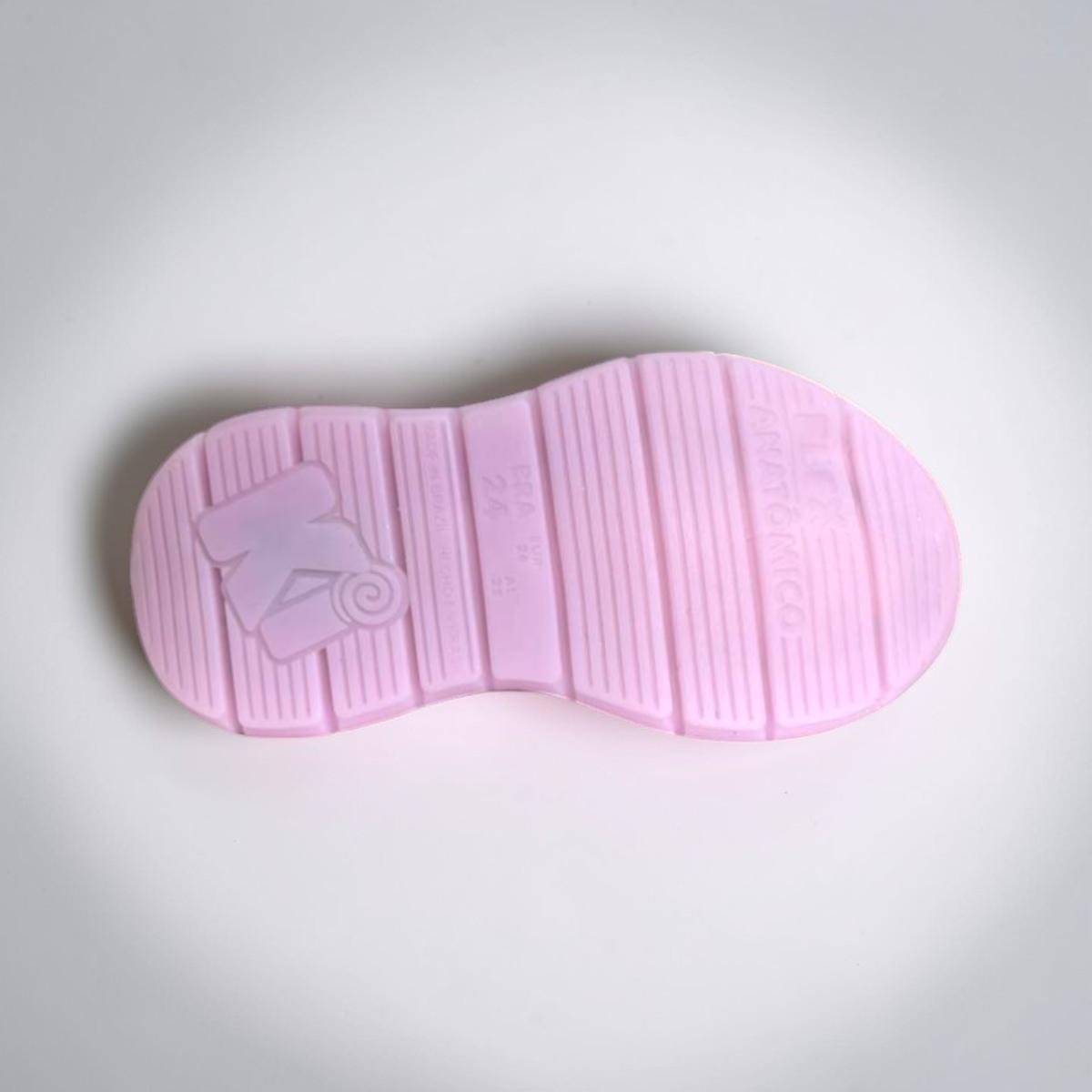 Tênis infantil kidy fechamento duplo prático flexível Branco/Lilás 6