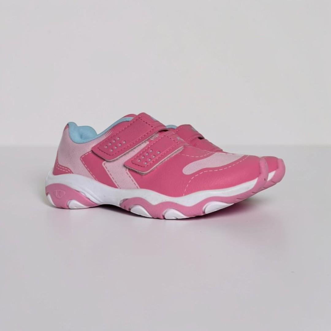 Tênis Infantil Meninas Kidy Play Rosa Com Tira Aderente Rosa 4