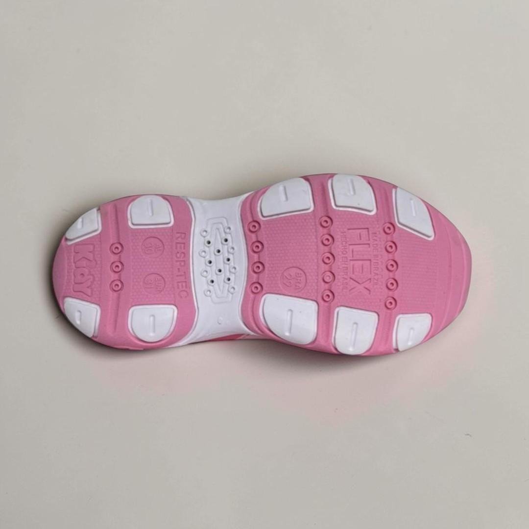 Tênis Infantil Meninas Kidy Play Rosa Com Tira Aderente Rosa 6